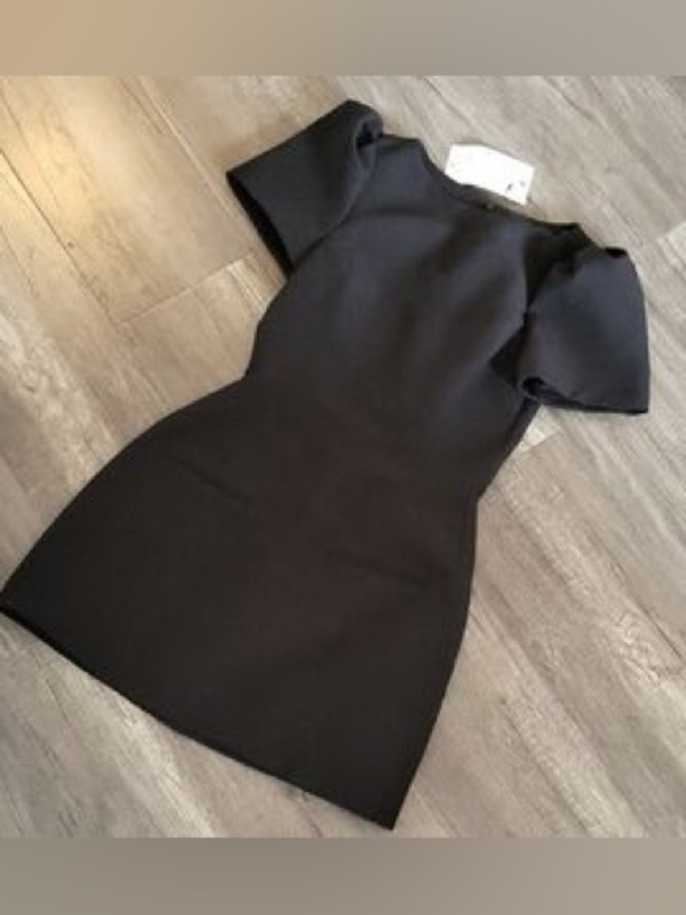 Zara Black Mini Dress with Faux Pockets